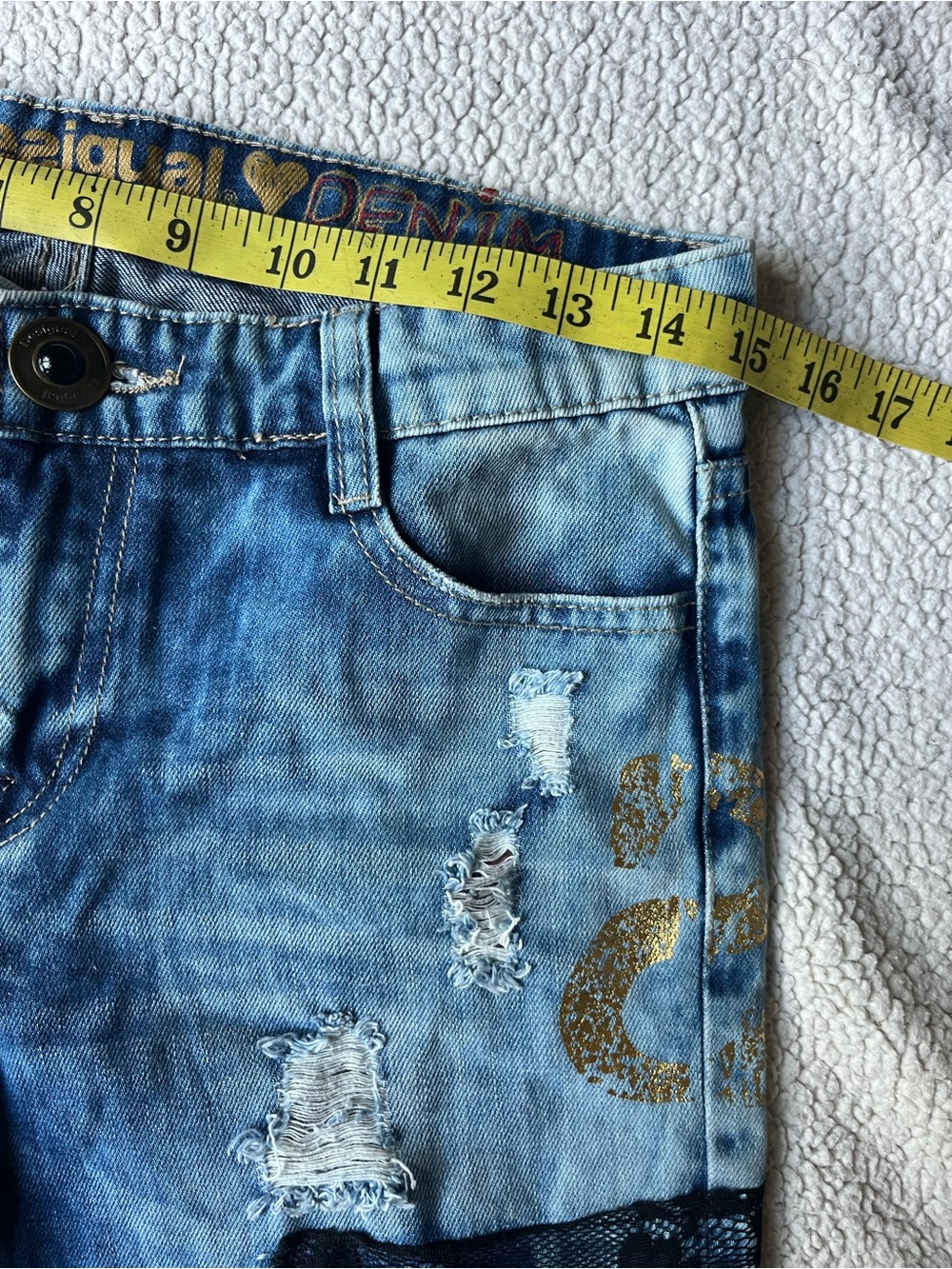 Desigual Mulato Patchwork Boyfriend Jeans Womens 6 - Picture 7 of 7